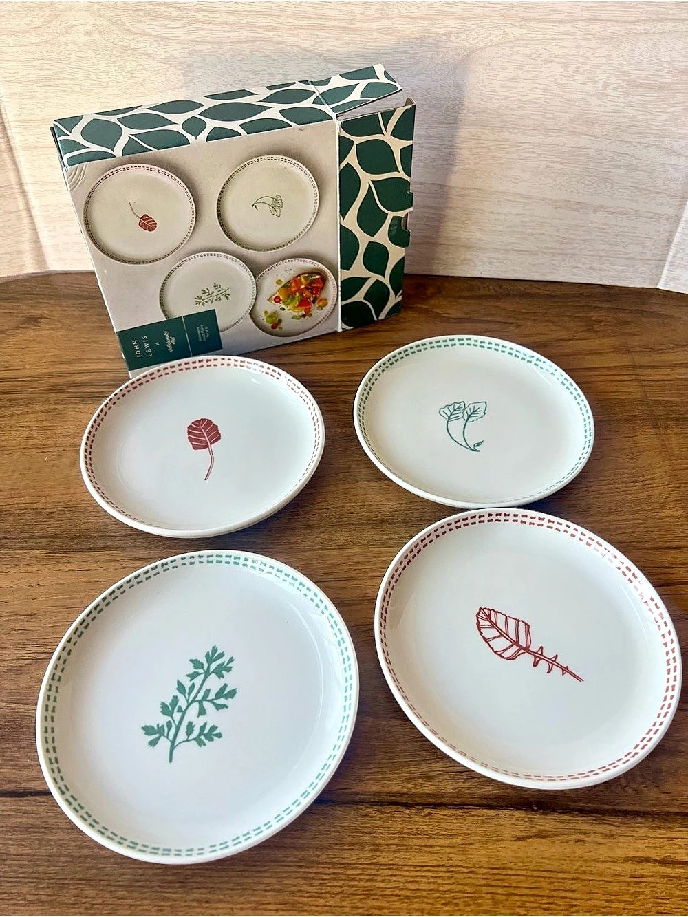 John Lewis deliciously ella dinnerware set 4-Piece Dinnerware Set White & Green